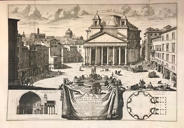 Mortier Pierre (1661-1711) Veue de la Piazza e Tempio di Santa Maria della Rotonda già  l'antico Pantheon 1724 L'Aja (Den Haag) 